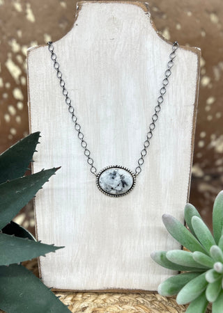 White Buffalo Oval Necklace - Allure Boutique WY
