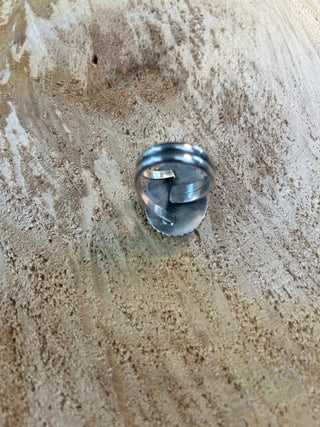 White Buffalo + Sterling Silver Adjustable Ring - Allure Boutique WY