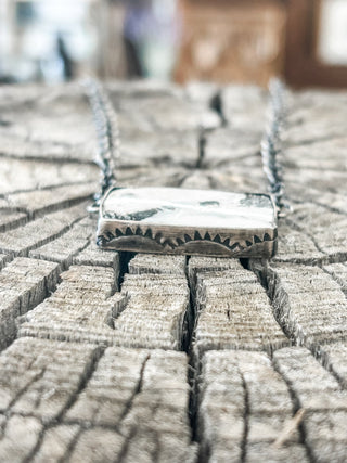 White Buffalo Studded Bar Necklace - Allure Boutique WY