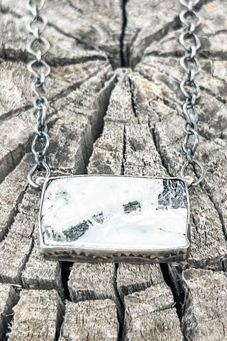 White Buffalo Studded Bar Necklace - Allure Boutique WY