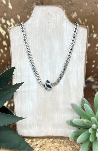 White Buffalo Teardrop Link Chain Necklace - Allure Boutique WY