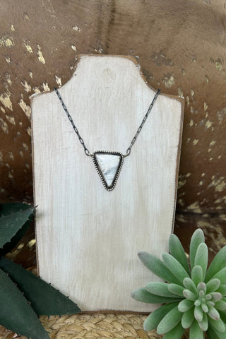 White Buffalo Triangle Statement Necklace - Allure Boutique WY