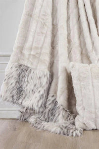 White Faux Mink Snow Leopard Oversized Throw Blanket - 50"x 80" - Allure Boutique WY