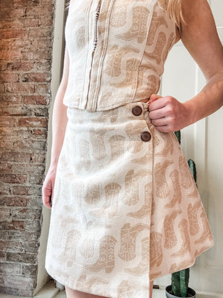 White Jacquard Boot Tank - Allure Boutique WY