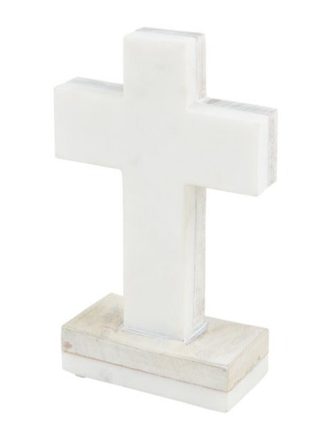 White Standing Cross Decor - Allure Boutique WY