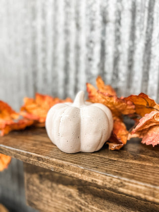 White Stoneware Pumpkin with Reactive Glaze - Allure Boutique WY