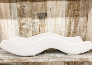 White Stoneware Wave Tray - Allure Boutique WY