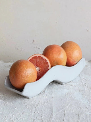 White Stoneware Wave Tray - Allure Boutique WY