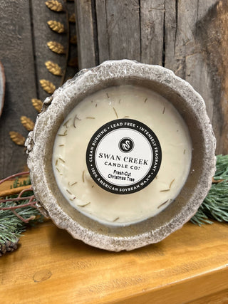 White Woods Large Round Candle - Fresh Cut Christmas Trees 13 Oz. - Allure Boutique WY