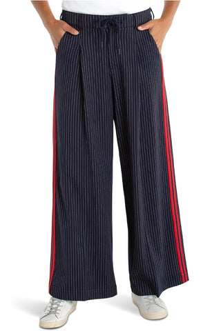 Wide Leg Pleated Trouser with Side Stripe - Allure Boutique WY