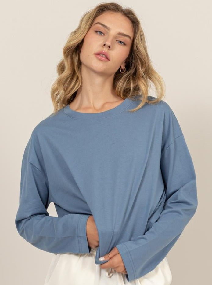 Wide Long Sleeve Tee Shirt - Allure Boutique WY