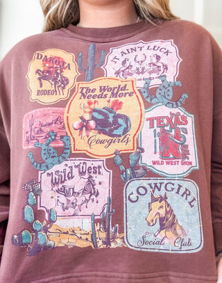Wild West Graphic Fringe Sweatshirt - Allure Boutique WY