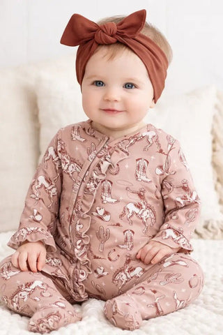 Wild Wrangler Pink Ruffle Romper - Allure Boutique WY