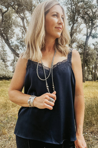 Woven Tank with Lace Trim - Allure Boutique WY