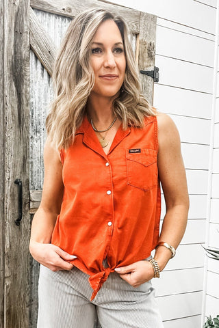 Wrangler Retro Sleeveless Button Front Shirt - Allure Boutique WY