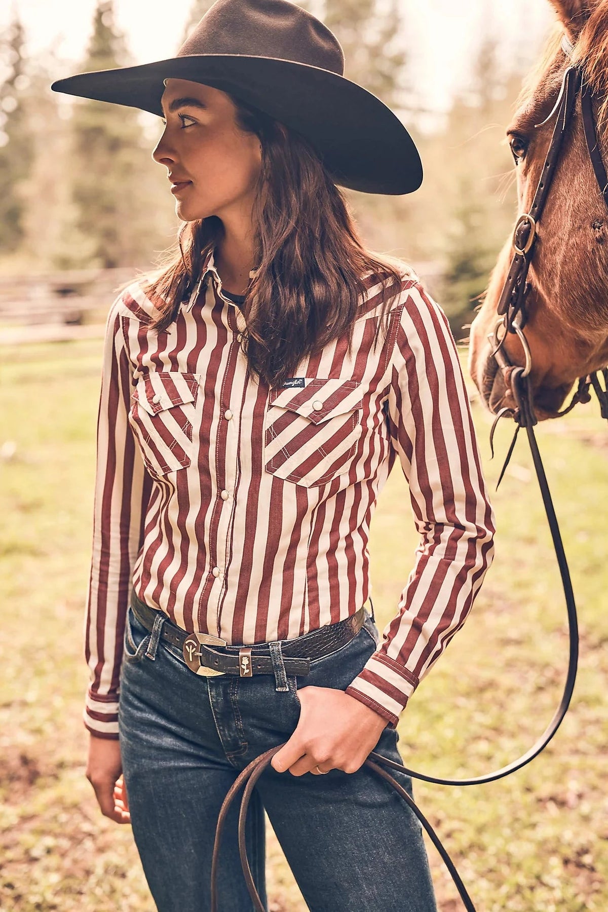 Wrangler Women's Red Western Snap Shirt - Allure Boutique WY