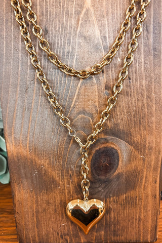 Wrap Around XL Heart Necklace - Gold - Allure Boutique WY
