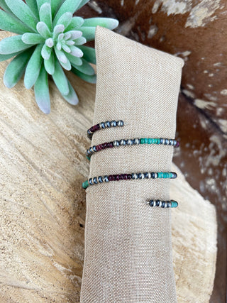 Turquoise + Purple + Navajo Pearl Bracelet