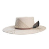 Xumal Off White Bolero Hat with Brown Embroidery & Feather - M/L - Allure Boutique WY