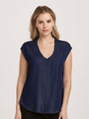 Yanis Short Sleeve Top Dark Denim - Allure Boutique WY