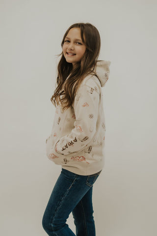 Youth Western Stamps Hooded Sweatshirt - Allure Boutique WY