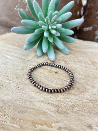 Copper Saucer Navajo Pearl Bracelet 6mm