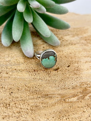 Turquoise Black Vein Ring 8