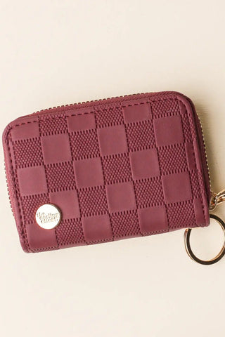 Zip Around Wallet - Plum Check - Allure Boutique WY