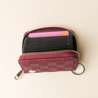 Zip Around Wallet - Plum Check - Allure Boutique WY