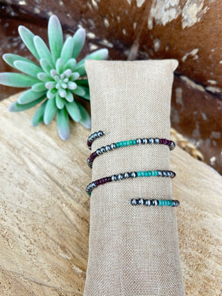 Turquoise + Purple + Navajo Pearl Bracelet