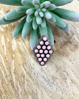 Pink Conch Diamond Shape Ring 8