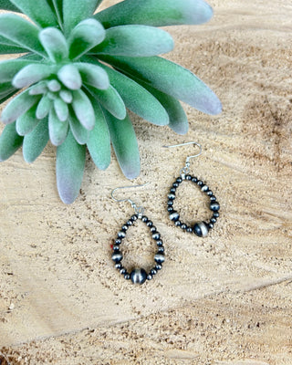 Small Navajo Pearl Teardrop Earrings