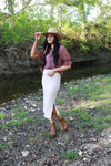 Champagne Sweater Pencil Skirt
