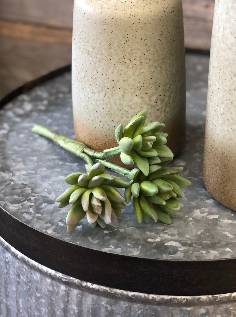 3 Bloom Faux Agave Stem - green