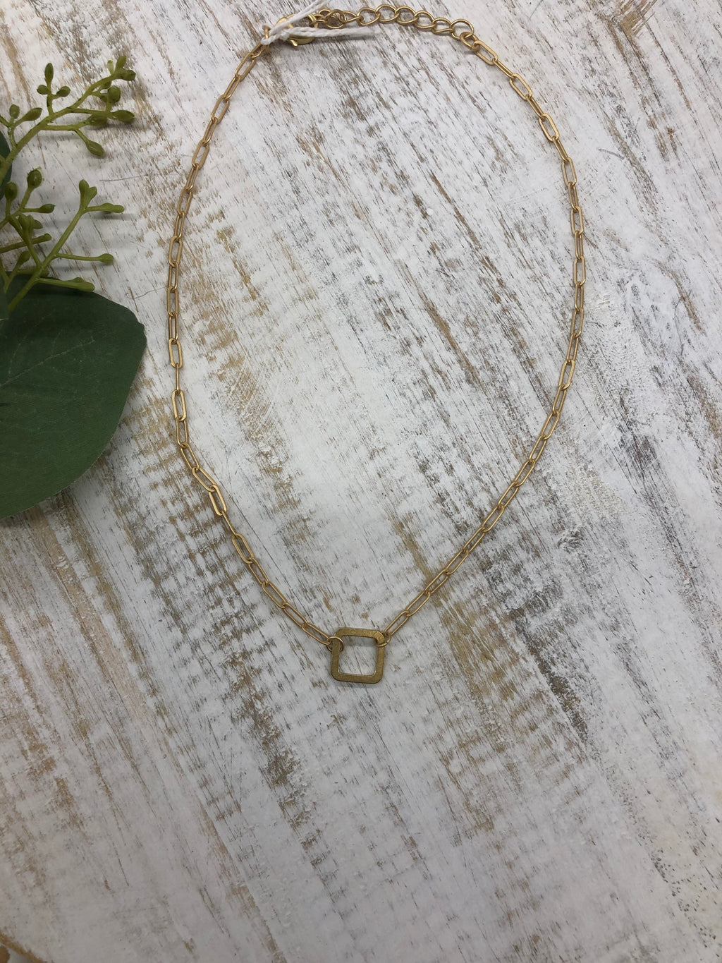 Cornerstone Necklace with Gold Chain