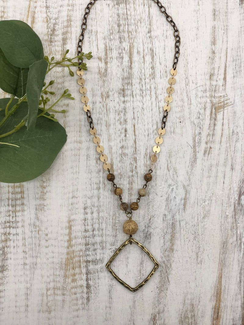 Heartland Necklace Brass Diamond