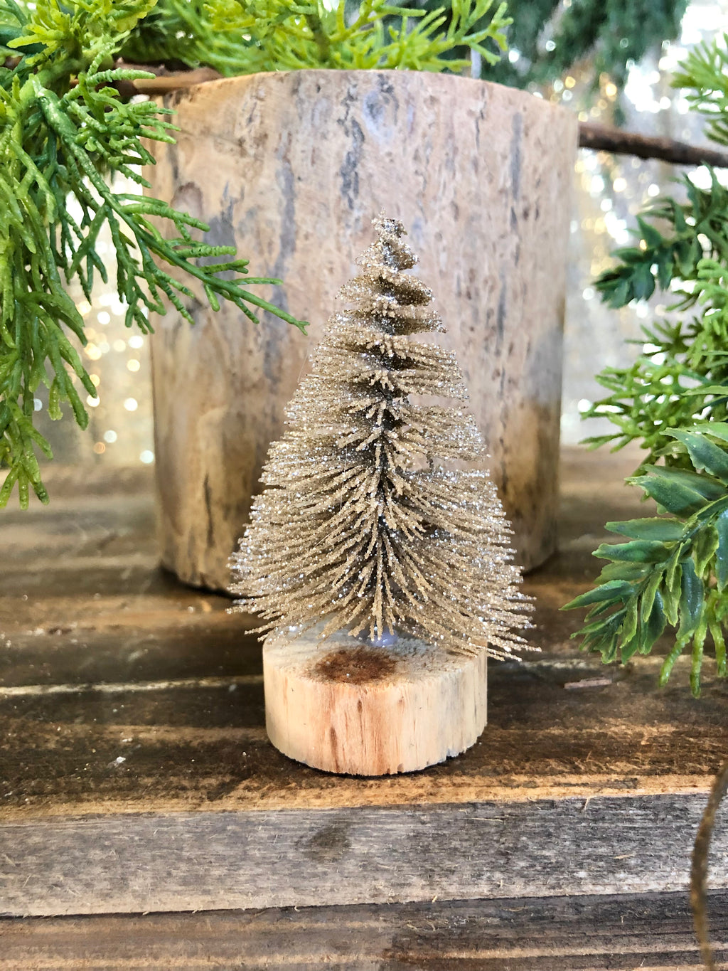 Bottle Brush Glitter Trees