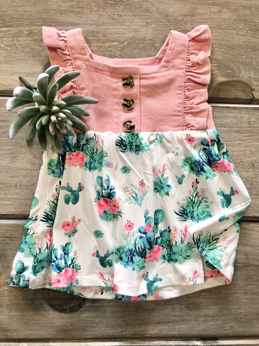 Pink Denim Cactus Dress