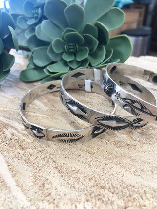 Thick Etched Bangle