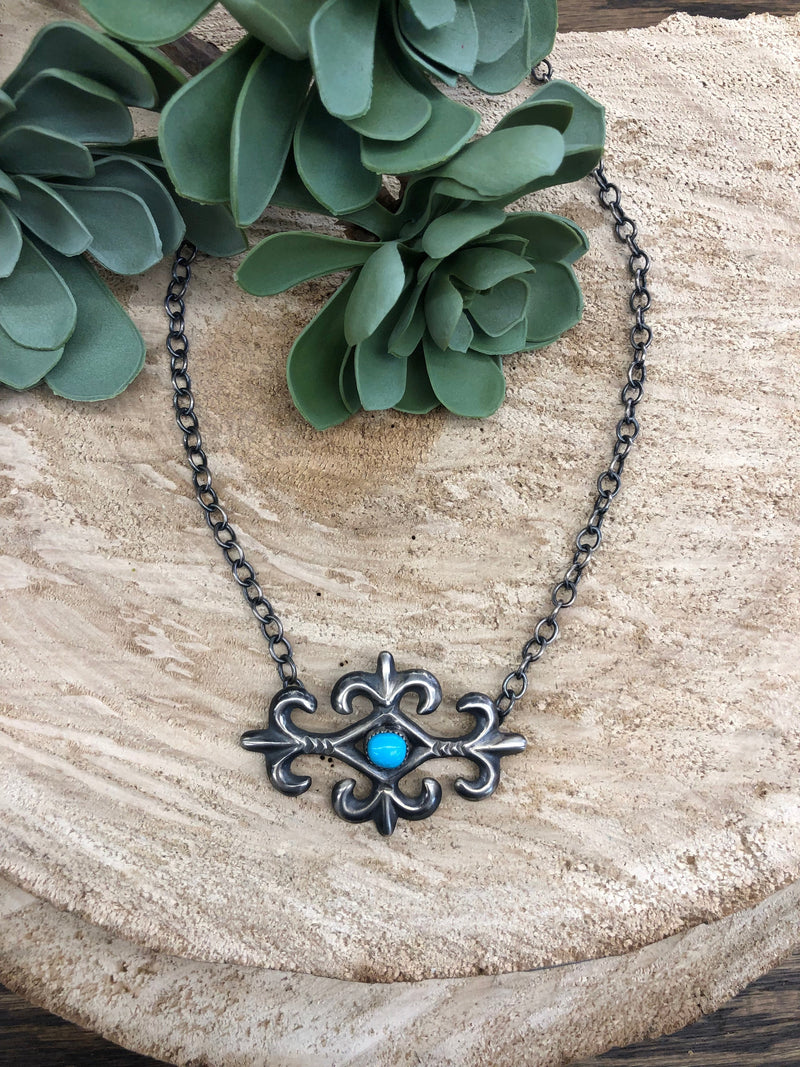 Turquoise Sand Cast Necklace