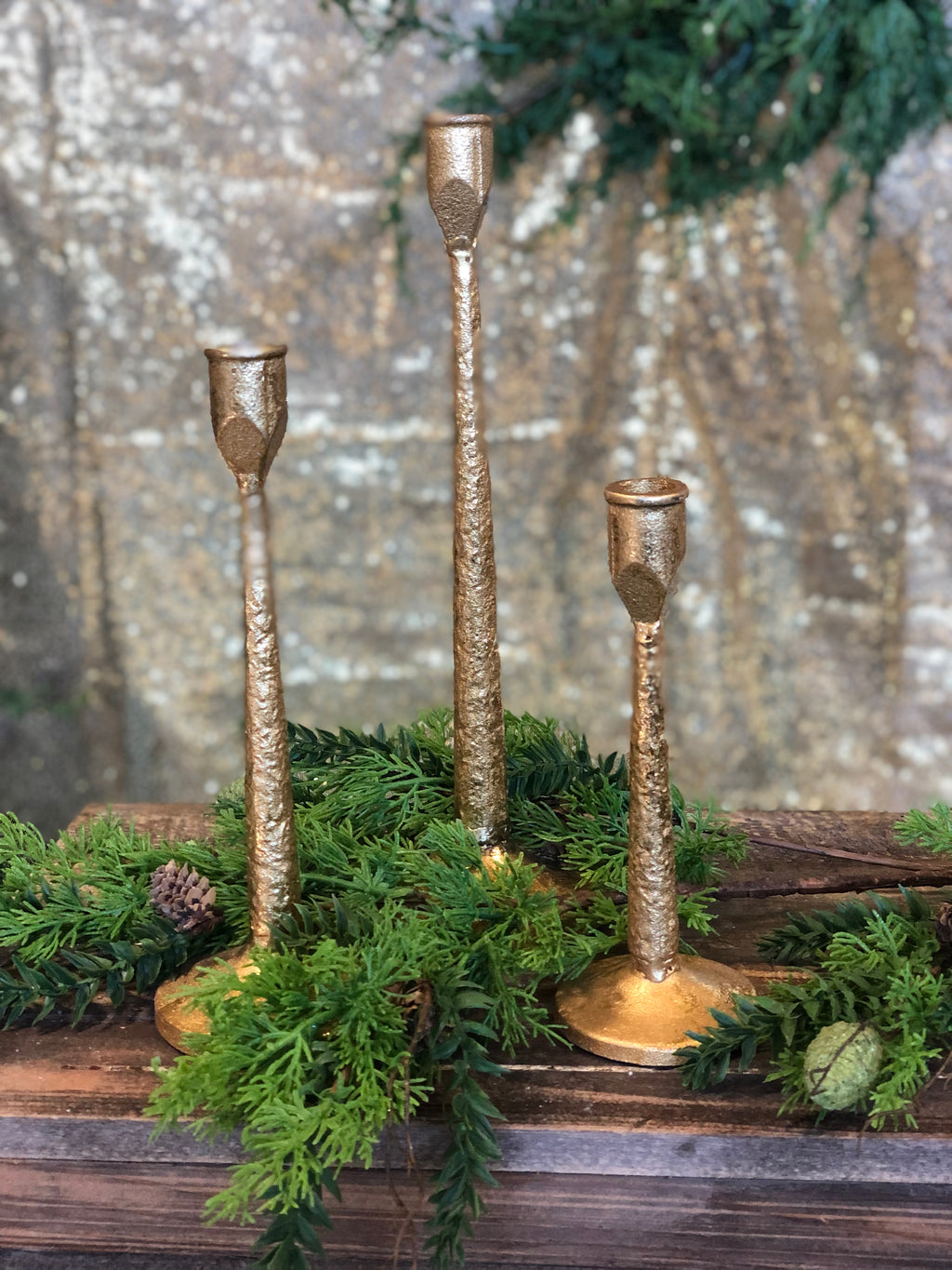 Gold Plated Taper Candle Holder - Small