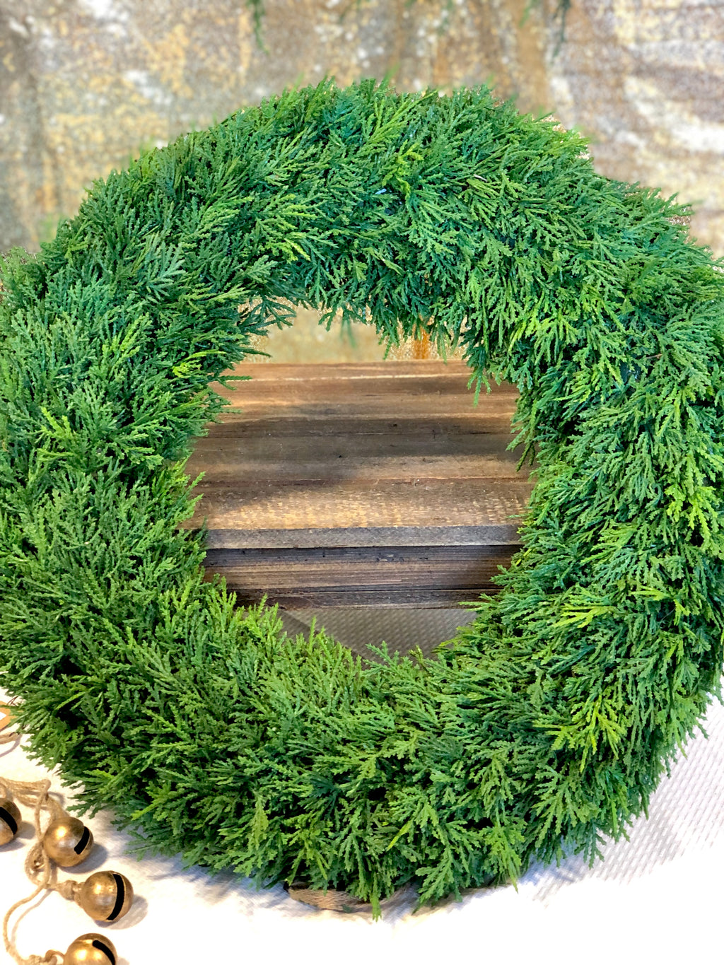 Lrg 24" Round Faux Cedar Wreath