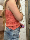 Arden Burnt Coral Tie Front Tank