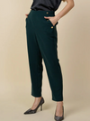 Astro Green Elastic Band Waist Pants with Button Detail