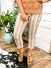 Clay Striped Pull On Capri