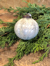 4" Round Mercury Glass Ball Ornament with Etched Copper Pattern