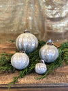 5" Mercury Glass Ball Ornament with Etched Copper Pattern