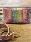 Glitter Rainbow Fanny Pack with Belt