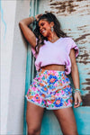 Una Thistle Short Sleeve V-Neck