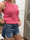 Jane High Rise Short with Button Front and Frayed Hem